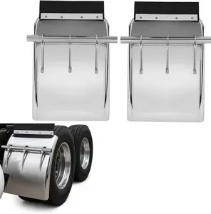 Upgrade 33" x 24" Quarter Fenders for Semi Trucks, Compatible with Freightliner Peterbilt Kenworth Volvo Mack, Polishing Stainless Steel Fenders Right & Left