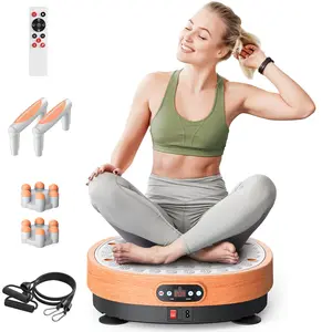 MERACH Round Model Vibration Plate Exercise Machine with massage, Lymphatic Drainage Machine, Whole Body Workout for women