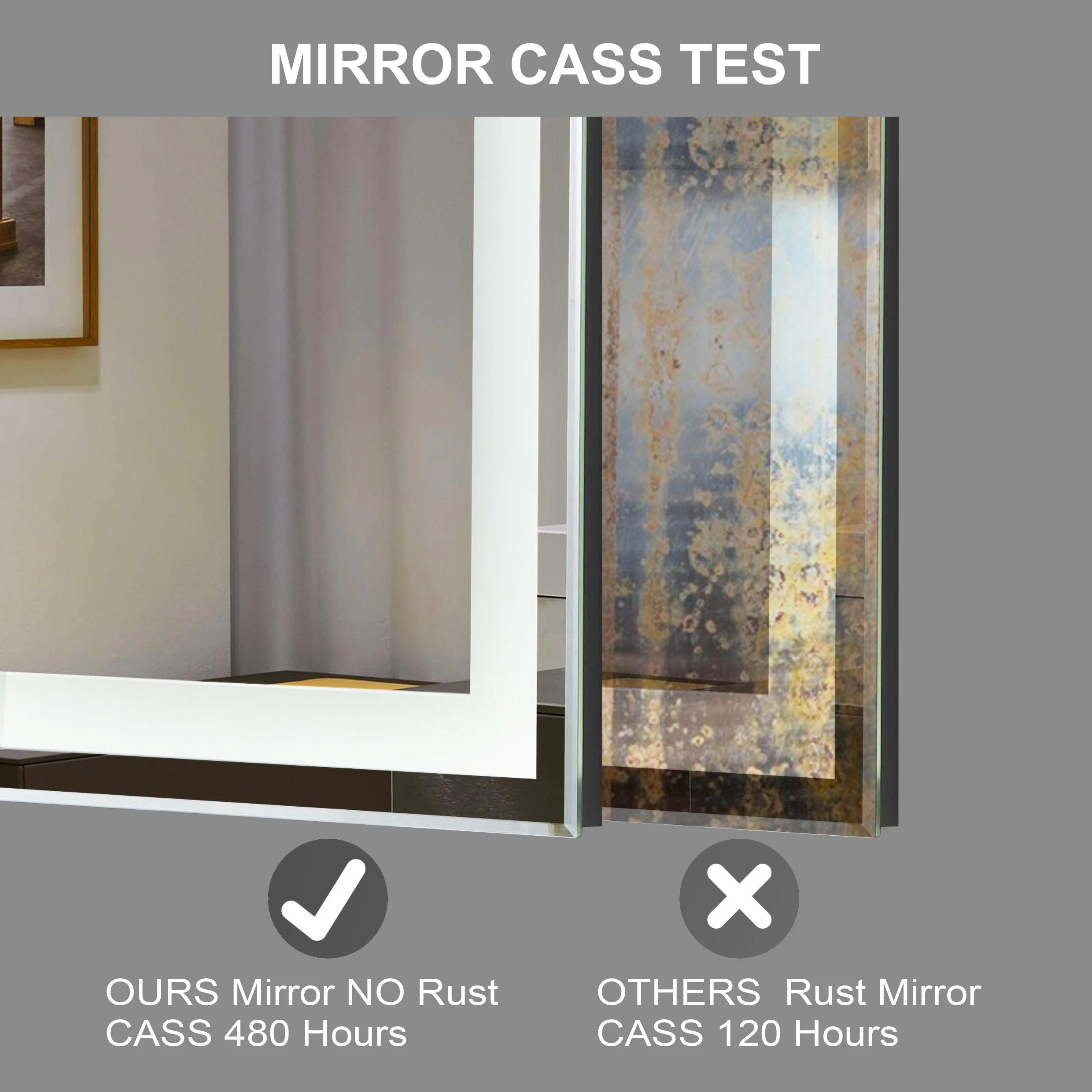 US Local Stock 28W 36H Inch Tempered Frameless Touch Adjustable Anti Fog Led Light Smart Bathroom Mirror With Led Light