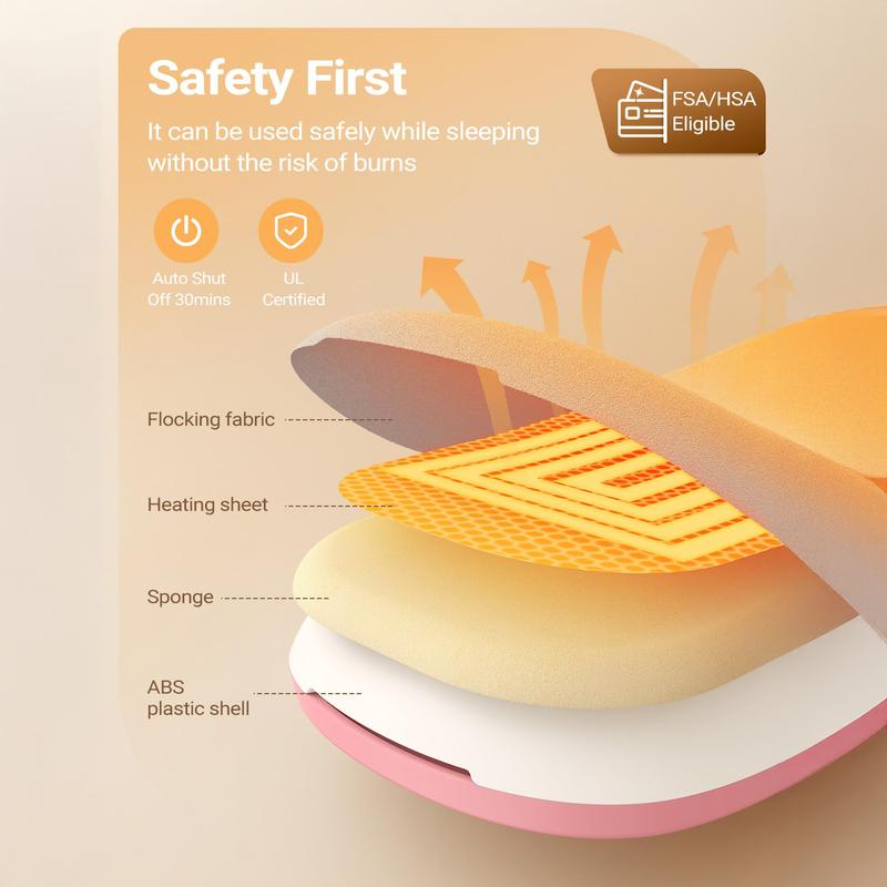 IDOO Portable Cordless Heating Pad, Valentines Day Gift, Triple Vibrating Waist & Abdominal Massager for Cramps Relief, 5S Fast Heating, Perfect Gift for Women, Period Cramp Solution, Endometriosis Pain Relief