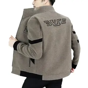 Men's Woolen Coat Winter 2025 New Style Turn-down Collar Padded Jacket Woolen Overcoat Fleece Lined Thickened Casual Trendy 2-in-1 lapel
