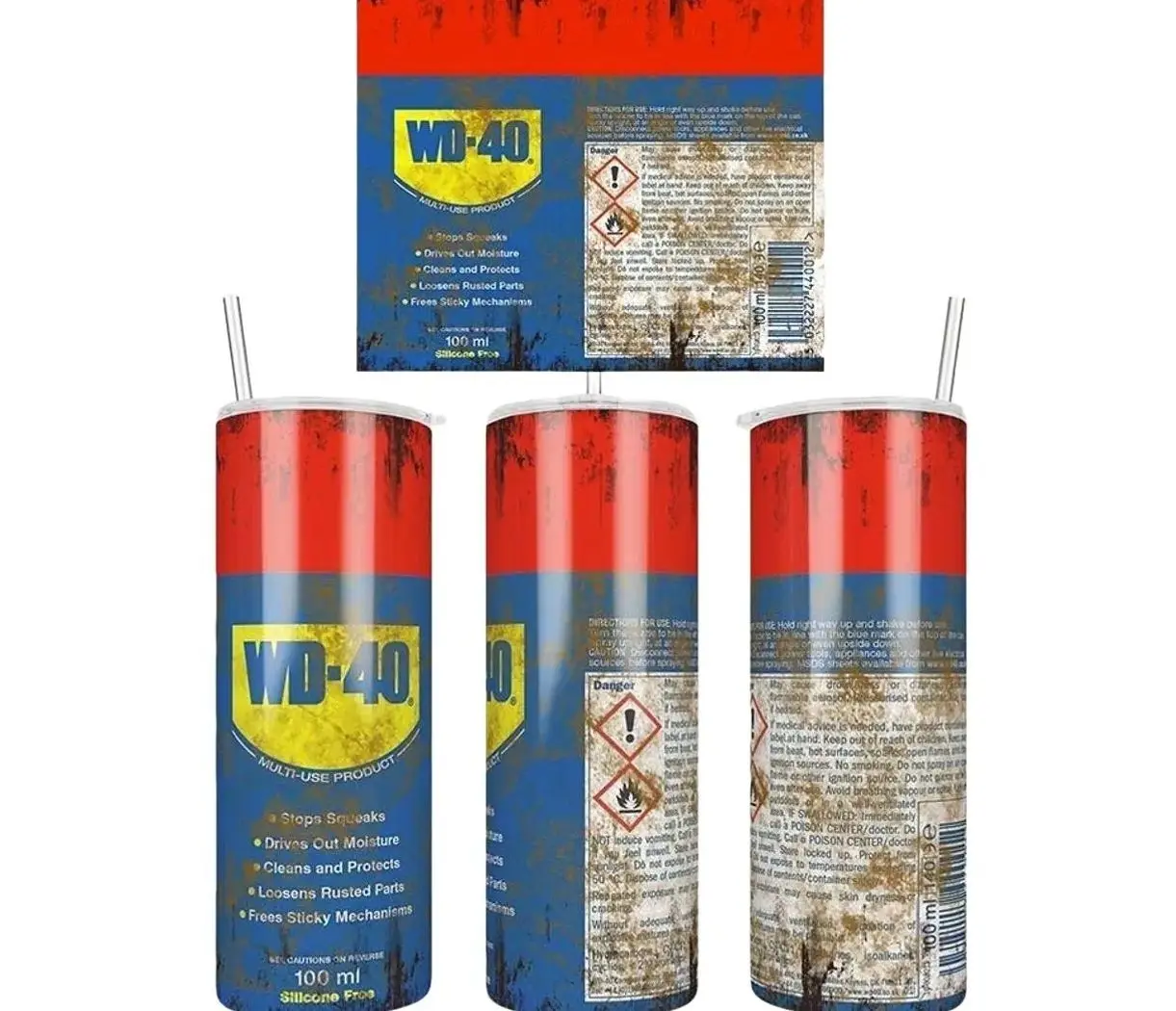 WD-40 Multi-Use Product Tumbler, Stainless Steel Mechanic Gift Tumbler, Engine Filter, Double Wall Insulated, Unique Gift, Oil Drip, Gift for dad & men