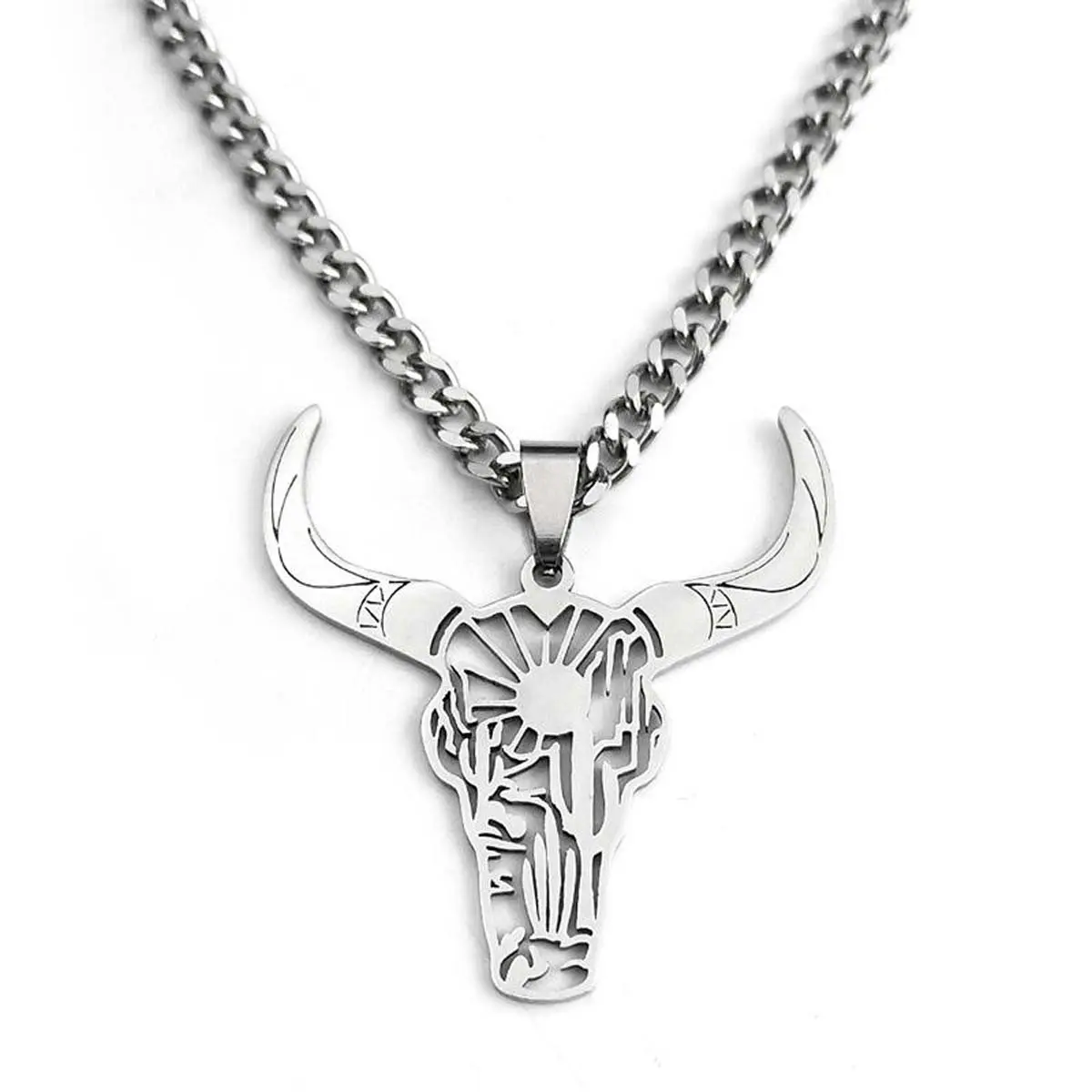 Bull head pendant animal cowboy necklace versatile design new fashion bullfighting pendant for both men and women Western Cowboy