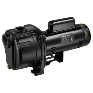 VEVOR 2 HP Shallow Well Jet Pump, Summervibes,Summervibes, 230 Volt, 5200 GPH Cast Iron Well Jet Pump, with 112 ft Max Head Lift, Check Valve, Thermal Protection, Automatic On/Off, for Garden Irrigation Lawn Sprinkler System