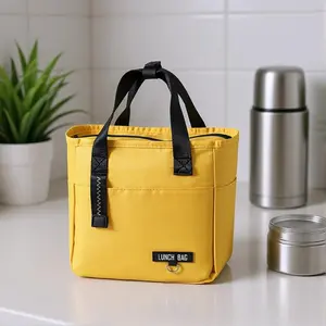 Large Capacity Food Storage Bag Waterproof Insulated Handheld Lunch Bag Outdoor Portable Picnic Food Food Zipper Cooler Handbag