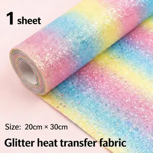 Rainbow Color Iron-On Fabric Transfer Paper, Glitter Powder Coarse Silver Color Sparkle, 1 Piece/3 Pieces, Ideal for Patchwork Project