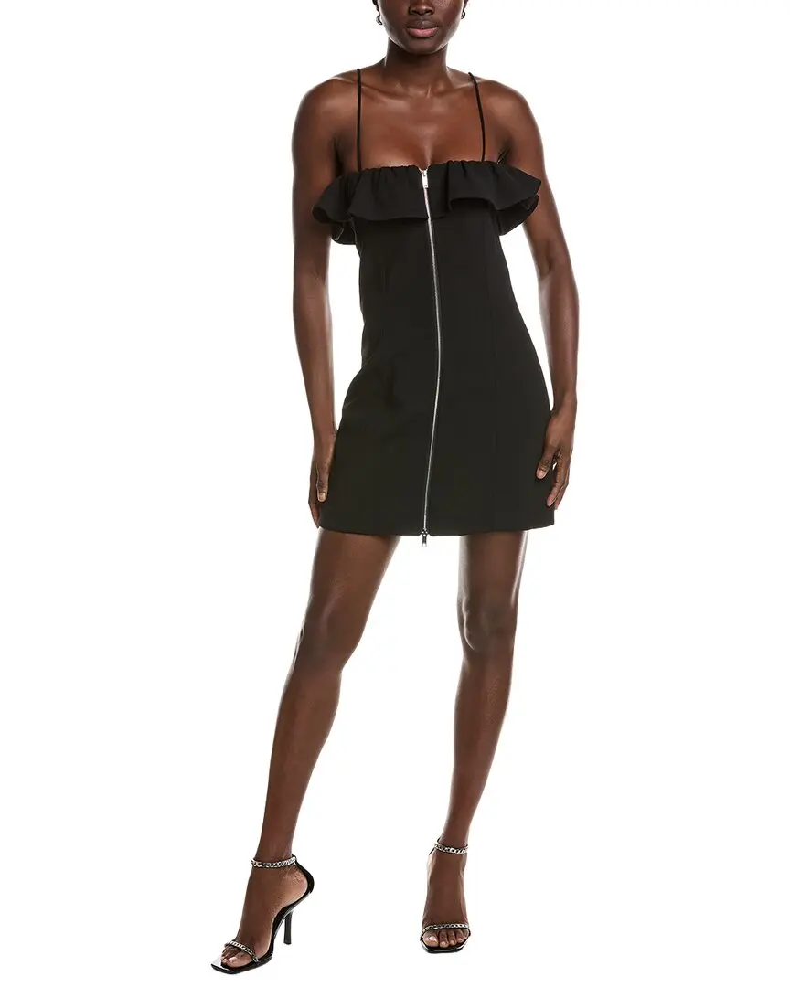 GANNI Bonded Crepe Strap Mini Dress