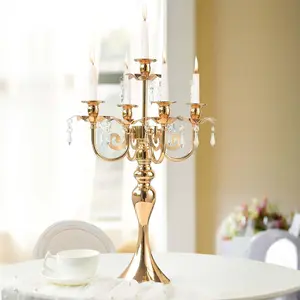 5-Head Candle Holder, Elegant Metal Table Centerpiece, Perfect for Wedding, Valentine's Day, Thanksgiving, Family Gatherings