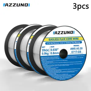 AZZUNO E71T-GS gasless flux-cored welding wire 3-roll combination pack 0.8mm, 0.9kg, gasless welding wire suitable for repair, stable, low spatter Tool Parts