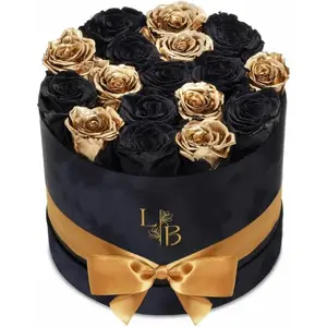 17 Black &  Forever Roses,  Box - ury Black Roses, Gifts for Women, Forever  Gifts for Wife, Black Roses for Delivery