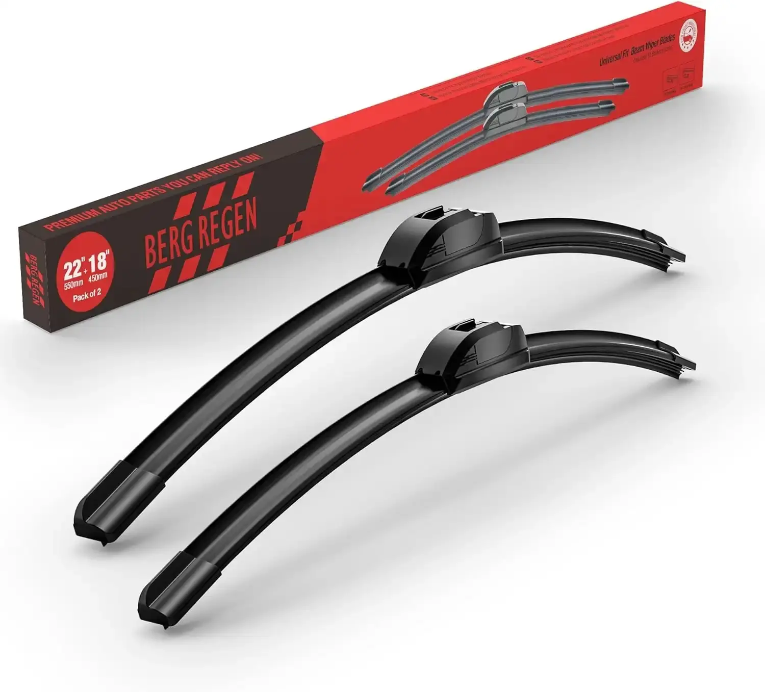 22"+18" Windshield Wiper Blades Replacement for Chevy Chevrolet Colorado 2019-2021, Ford Focus 2008-2011, GMC Canyon 2019-2024 –Genuine OEM Quality (Set of 2)