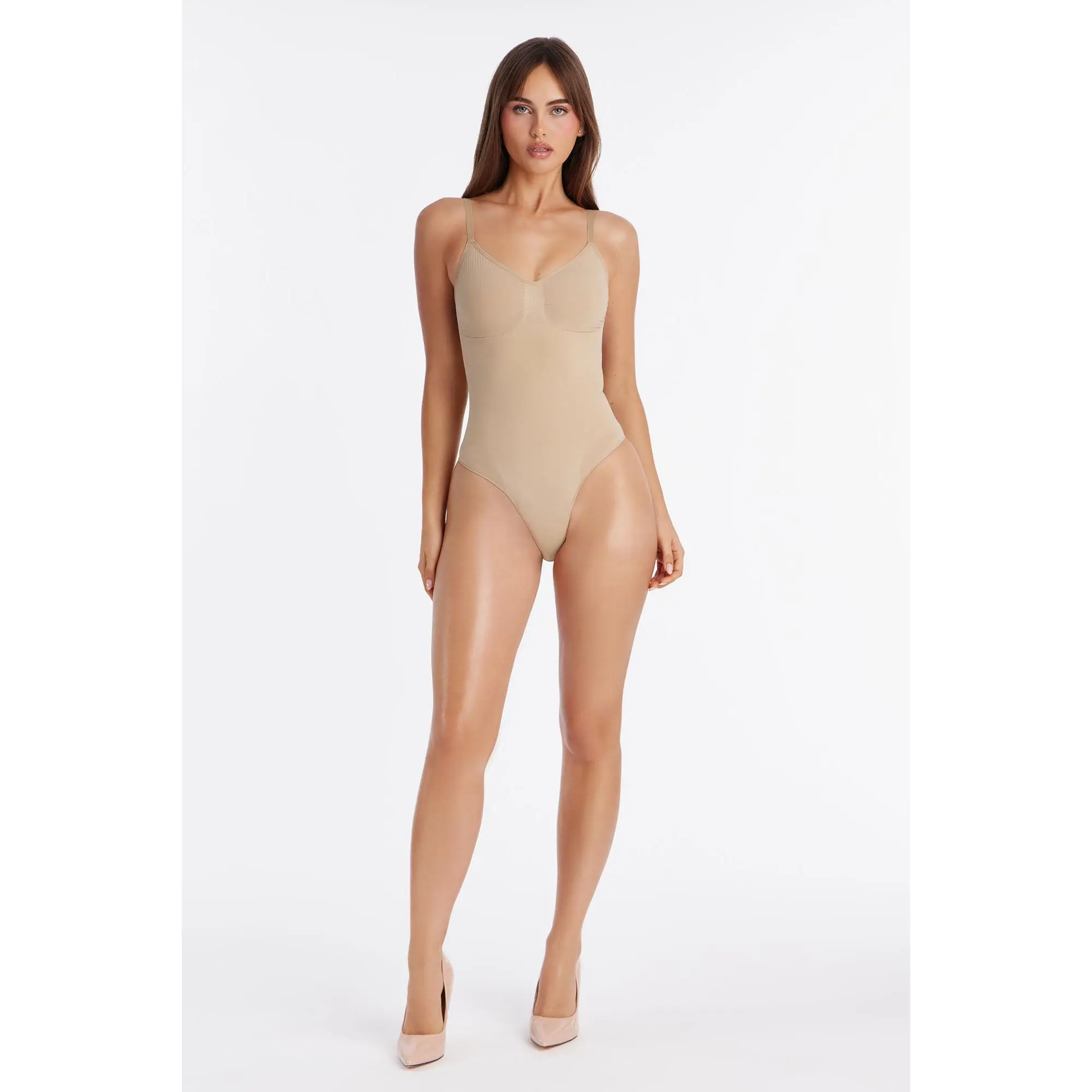 Nova Sculpt Seamless Strong Compression Brief Bodysuit - Sand