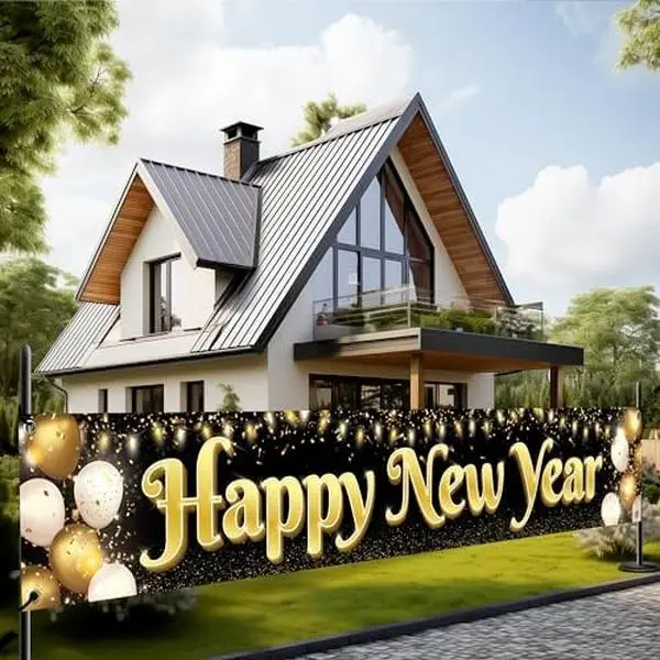 Happy New Year Banner 2025, Large - 120x20 Inch Happy New Year Yard Sign | Happy New Year Decorations 2025 | New Years Banner for New Years Decorations | New Years Eve Party Supplies 2025