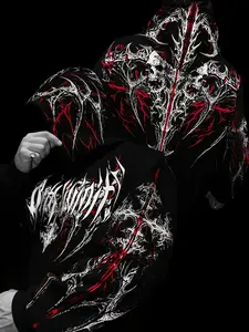 Men's Gothic Letter Print Long Sleeve Hoodie, Loose Fit with Pockets, Winter Gym & Streetwear, Sports and Casual Wear