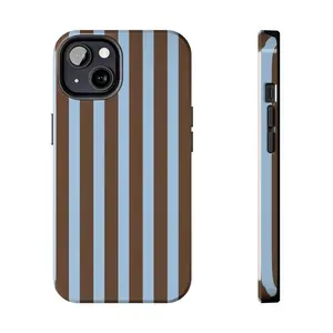 Brown and Blue Phone Case| Stripe Print, Shockproot Phone Protective Cover, Modern Floral Phone Cover For Iphone 13, 14pro, 16promax