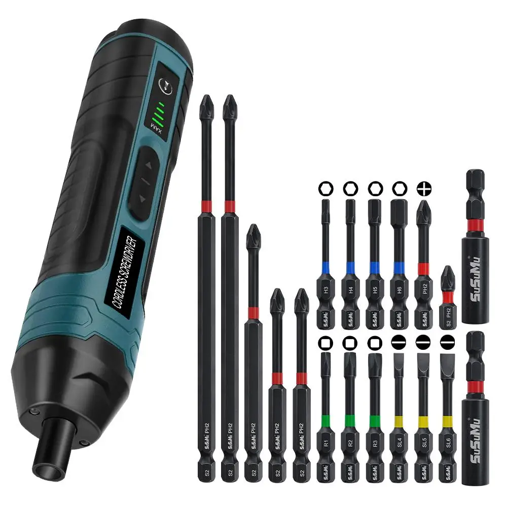 3.7V Electric Screwdriver, Cordless Screwdriver Set, Precision Electric Screwdriver Magnetic Bits, Rechargeable Portable Repair Tool Kit