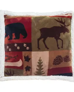 Carstens Home Unisex Patchwork Lodge Plush Throw - Jp525