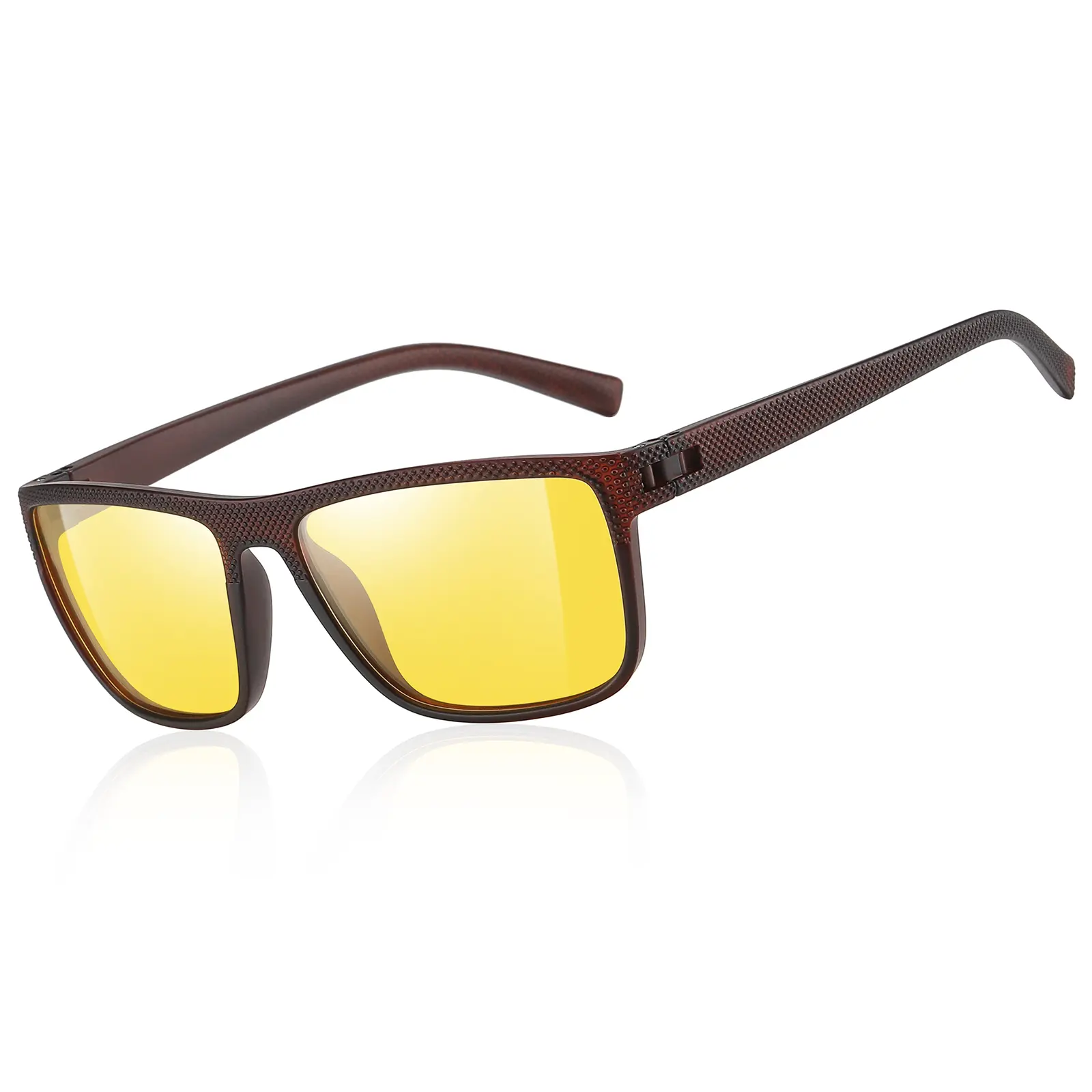 Rmmeey Polarized Sunglasses for Men - Yellow Anti-Glare Safety Driving Glasses with Night Vision, UV Protection, Anti Glare Polarized