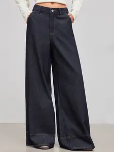 Cider Cider Denim Low Rise Solid Pocket Baggy Jeans