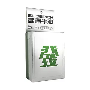 FU DE NIU YOU "Get Rich Quick" Hot Pot Base - Spicy Mala Flavor, 350g - Lucky Mahjong "Fa Cai" Design, Perfect for Parties & Good Fortune