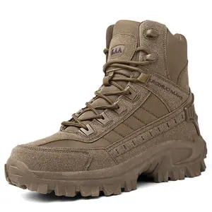 Men's casual fashion men Tactical Research Boots -High-top design, Breathable & Abrasion-Resistant Leather - Non-Slip Working Shoes  for Outdoor & Indoor Use