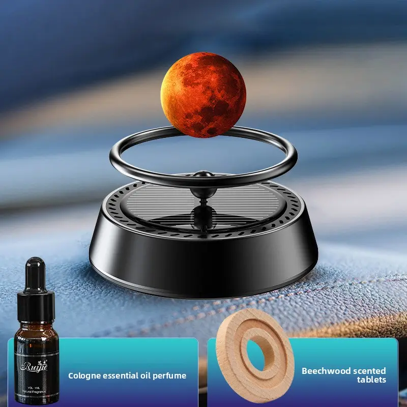Creative  Air Freshener Ornament - Floating Planet Aromatherapy Center Console Solar-Powered Rotating  Decoration Accessory car stuff conditioner fan, Car Scent Diffuser, Cars Fragrance Car Deodorizer
