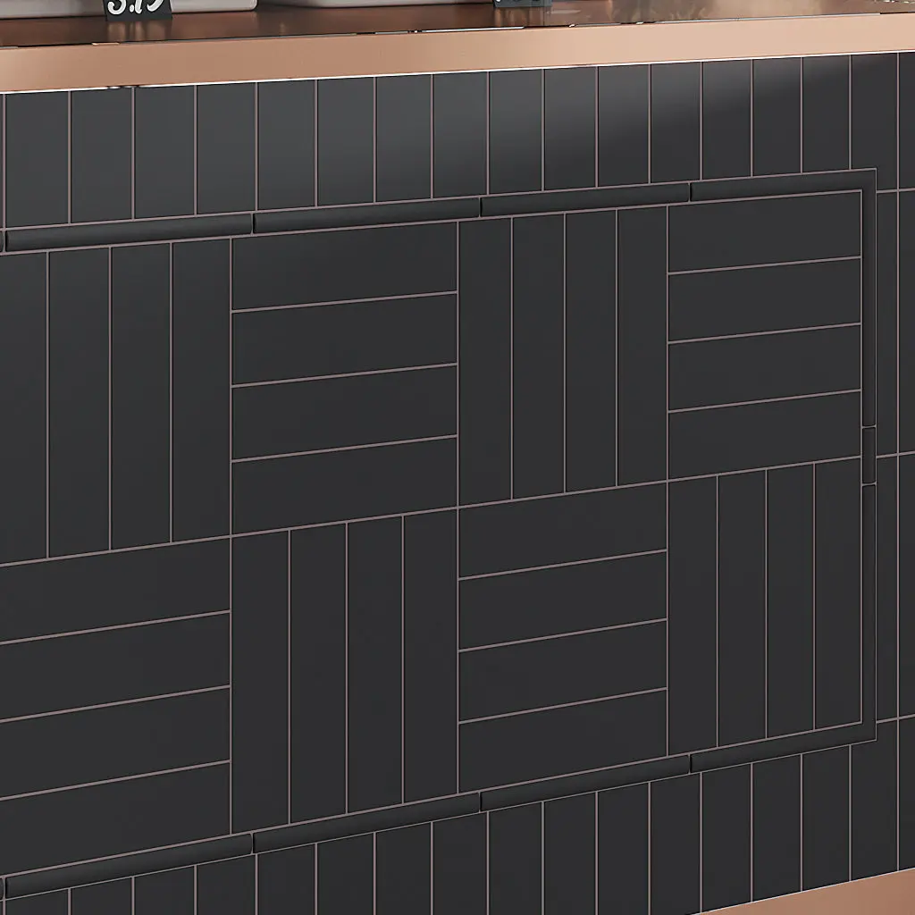 Black 2x8 Matte Ceramic Subway Tile (35 Cases, 226.1 sqft/Pallet)