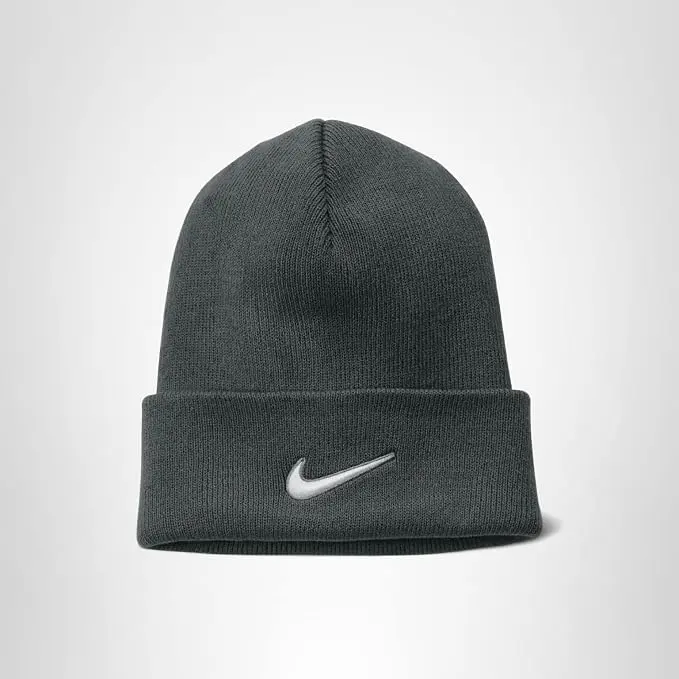 Nike Unisex Cuffed Beanie - Durable 100% Acrylic Knit Hat, Versatile for Daily Wear, 1 Size Fits Most, Beanie Hats, Knitted Hat