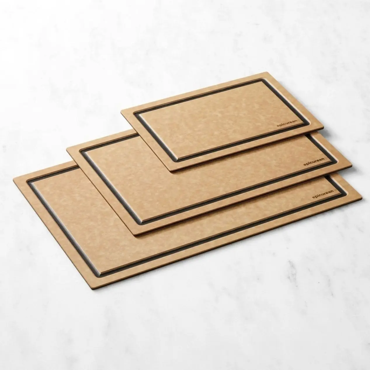 Epicurean 3-Piece Cutting Board Set - Lightweight, Thin Design for Home Kitchen Prep