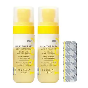 Beekman 1802 Milk Therapy Leave-in Hair Treatment 2pk with Hair Clip