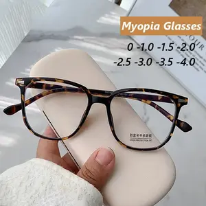 Finished Ladies Myopia Glasses Retro Anti Blue Light Blocking Near Sight Eyeglasses Optical Prescription Short-sight Eyewear
