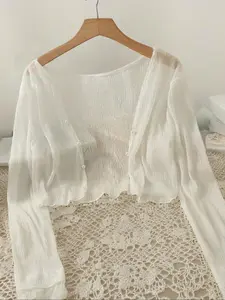Chiffon Cardigan for Women, Lightweight Summer Sun Protection Cover-Up, Sheer Outerwear Perfect for Dresses