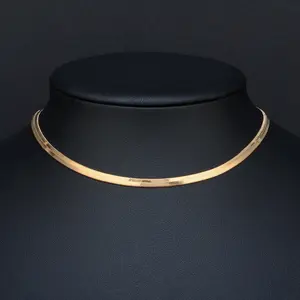 24K gold plated Necklaces for Women, Dainty GoldHerringbone Choker Necklace for Women ThinLayered Chunky Snake Chain NecklacesJewelry for Teen Christmas Gifts