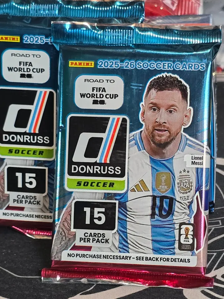 NEW Lot of TWO (2) 2025-2026 Donruss Soccer Road to the FIFA World Cup Blaster Packs!