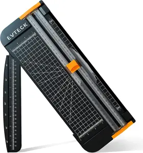 Evteck Paper Cutter 12 Inch Paper Trimmer Slider Crafting Scrapbooking Supplies for A4 Vinyl Photo Cardstock with Security Blade and Foldable Ruler