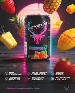 Bucked Up NEW Mini Energy Drinks - 7.5oz cans [24-Pack] - 100mg Caffeine, Zero Sugar Canned Beverage