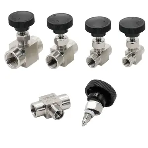1/8 Inch, 1/4 Inch, 3/8 Inch, 1/2 Inch Bsp Equal Thread Internal Threads Stainless Steel Flow Control Needle Valve for Water Pipes