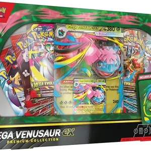 Pokemon Mega Venusaur EX Premium Collection - Includes 10 Cards, 10 Booster Packs, and 10 Energy Cards