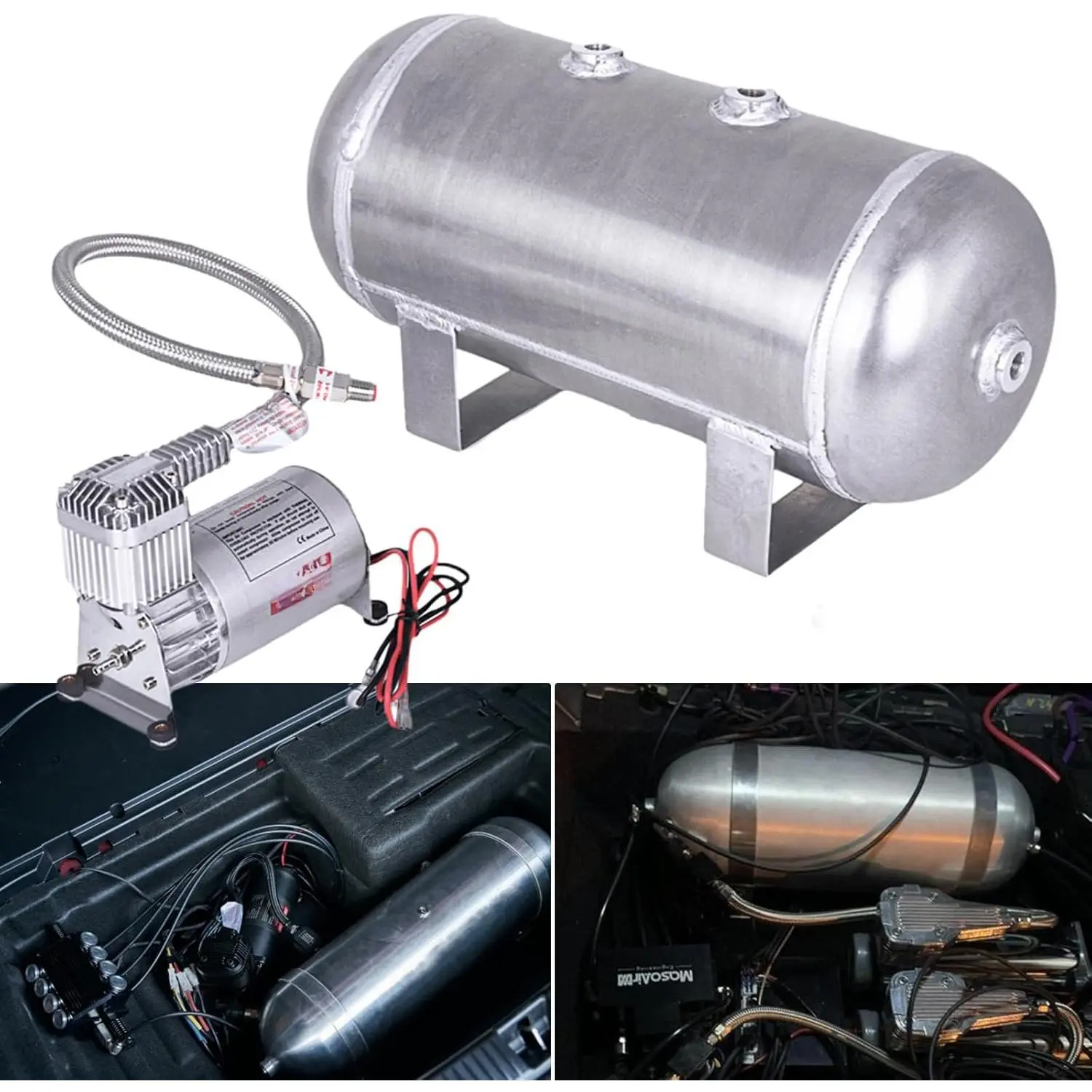 150 PSI Air Compressor with 1.6 Gallon 200 PSI Air   Air Compressor Onboard System 12V 1/4NPT for     Auto Air Lift Suspension Heavy Duty Air Horn Compressor