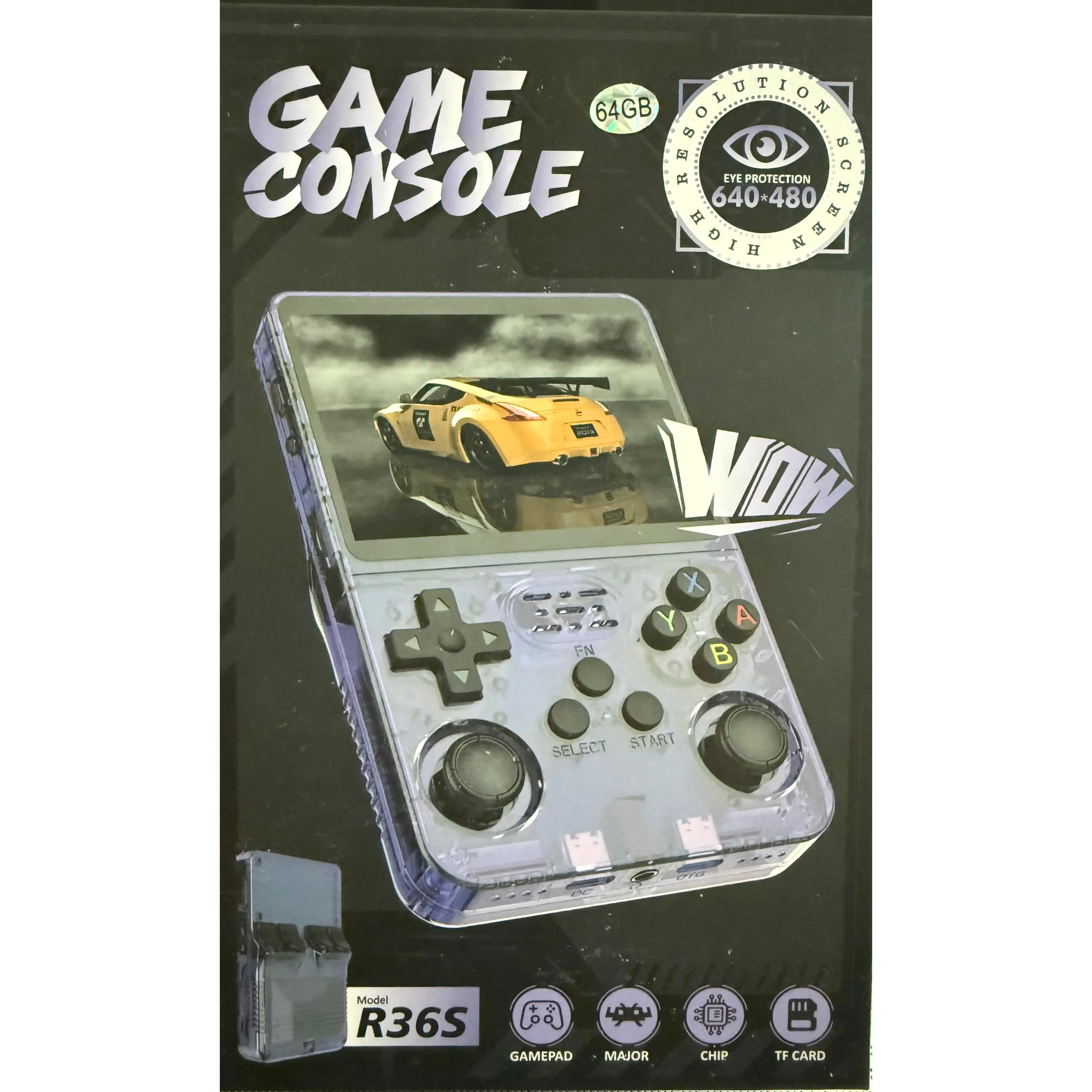 R36S 64gb Retro Game Box 20k Games Black