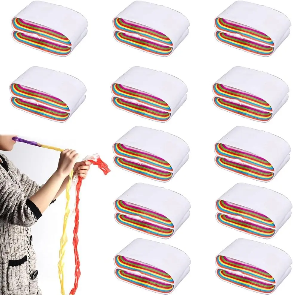 12pcs Multicolor Funny Mouth Coils Vomit Paper - Magic Show Gimmick, Illusion Trick Accessory with Vomit Effect for Adults