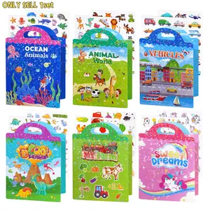 New Toddler Quiet Activity Reusable Sticker Book Set, Repeatable Cognitive Busy Book, Multiple Themes, Montessori Sensory Learning