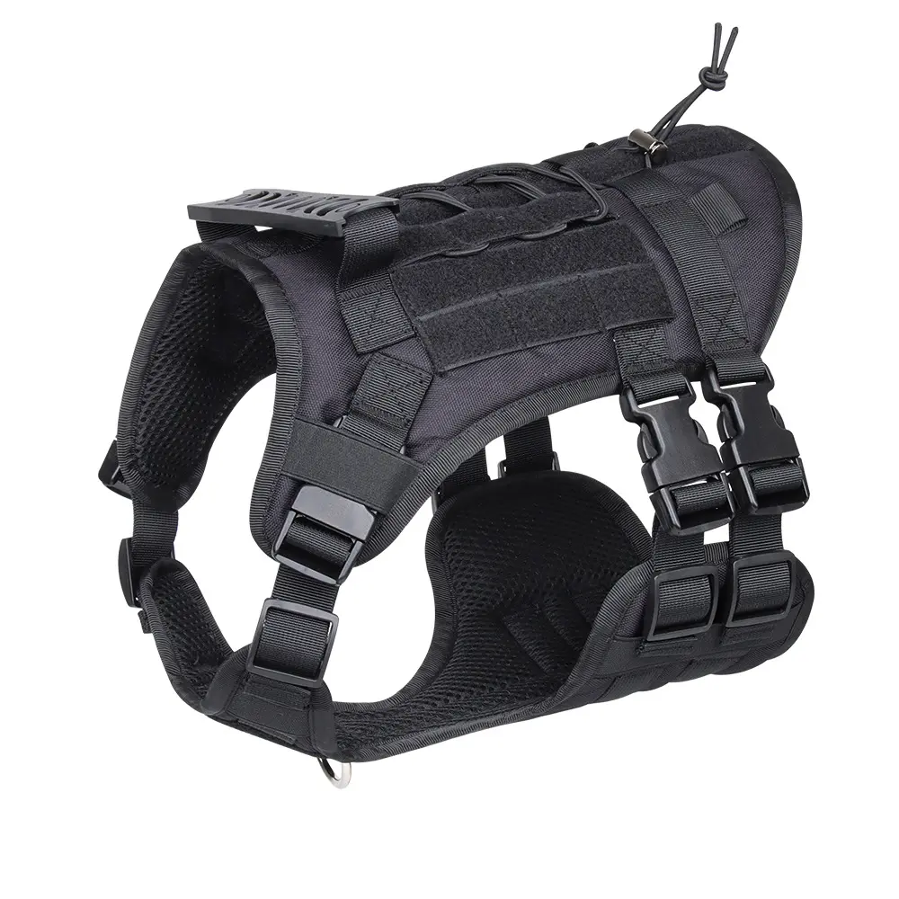 Large Dog Tactical Vest Harness, Multi-Functional Nylon Training Gear with Handle Leash, Durable Outdoor Equipment for Dogs, Tactical Pitbull Harness, Safety Harnesses, Leash Included