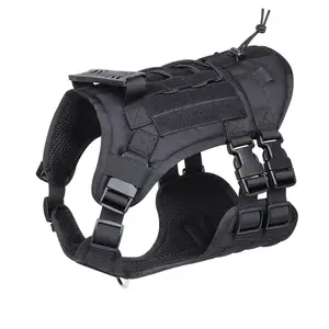 Large Dog Tactical Vest Harness, Multi-Functional Nylon Training Gear with Handle Leash, Durable Outdoor Equipment for Dogs, Safety Harnesses, Leash Included