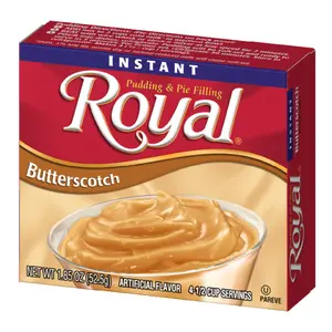 6x Royal Instant Pudding & Pie Filling Butterscotch - Dessert Mix Baking Supplies Ready To Eat Custard Sweet Treats Snacks Pantry Staple Gourmet Flavor Bulk Pack Bundle Lot Wholesale Wholesome Filling Low Fat 2.02oz 6ct 12.12oz