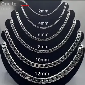 Luxury Silver Plated Cuban Chain Men Women Street Style Accessories Versatile Decoration Trendy Fashion Jewelry