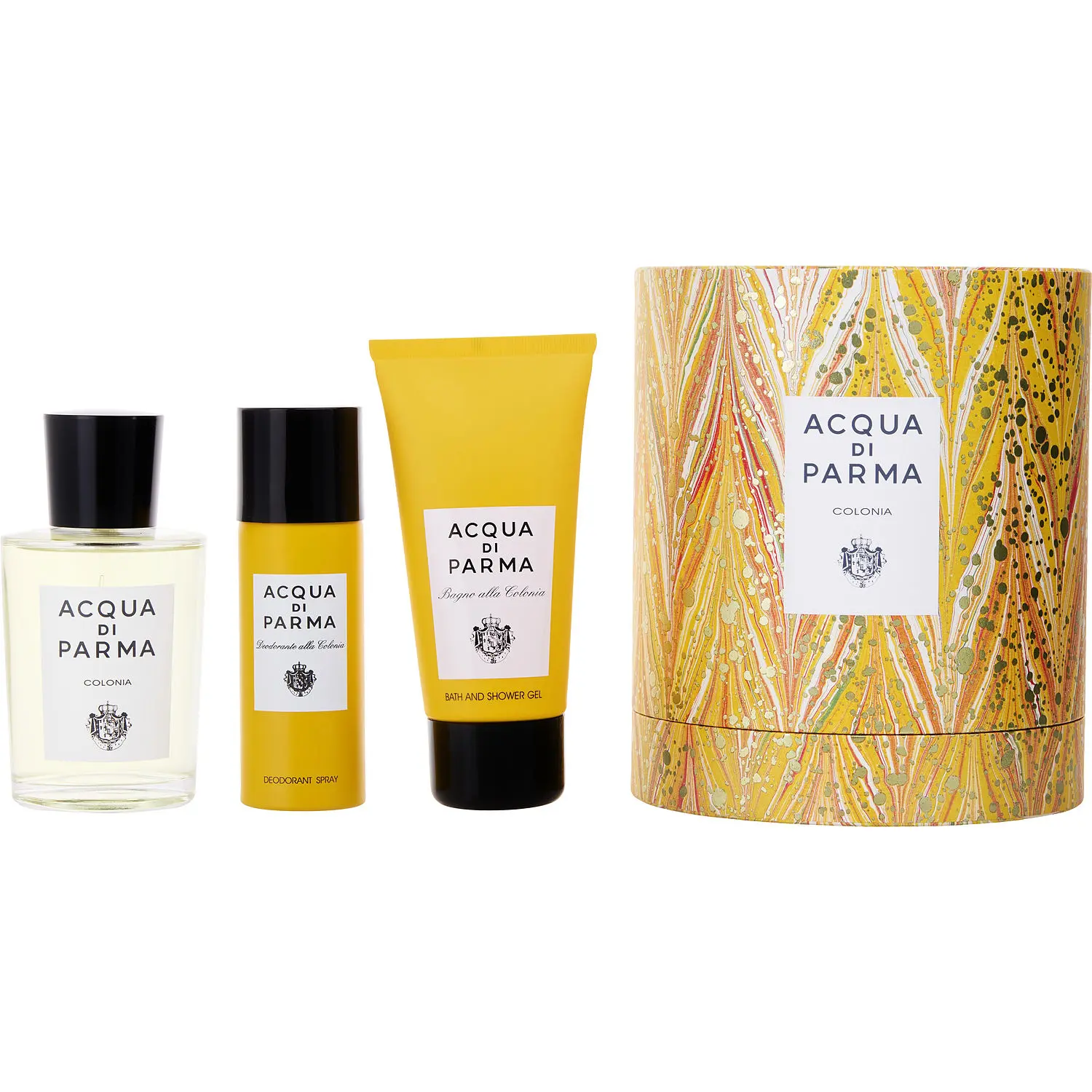 Acqua Di Parma Colonia Set-Eau De Cologne Spray 3.4 Oz & Deodorant Spray 1.7 Oz & Shower Gel 2.5 Oz For Men