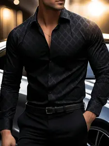 Men's Business Shirt Cs25, Classic Office & Party Wear, Fitted Design, Contemporary Style, All Seasons