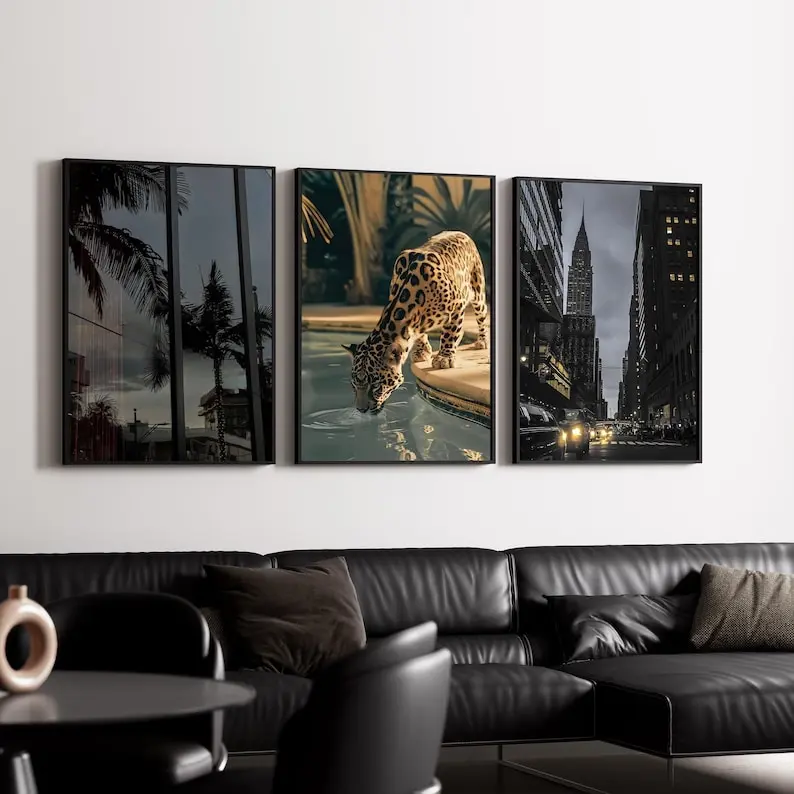 Set of 3  Luxury Fashion Posters, Designer Wall Art, Luxury Art for Room