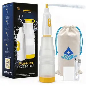 (R) PureJet Portable  for Travel- Self-Cleaning Retractable Nozzle, 550ml Bottle, IPX7 , USB-C Rechargeable, High- Hygiene Device, Versatile Power Modes - Arctic White
